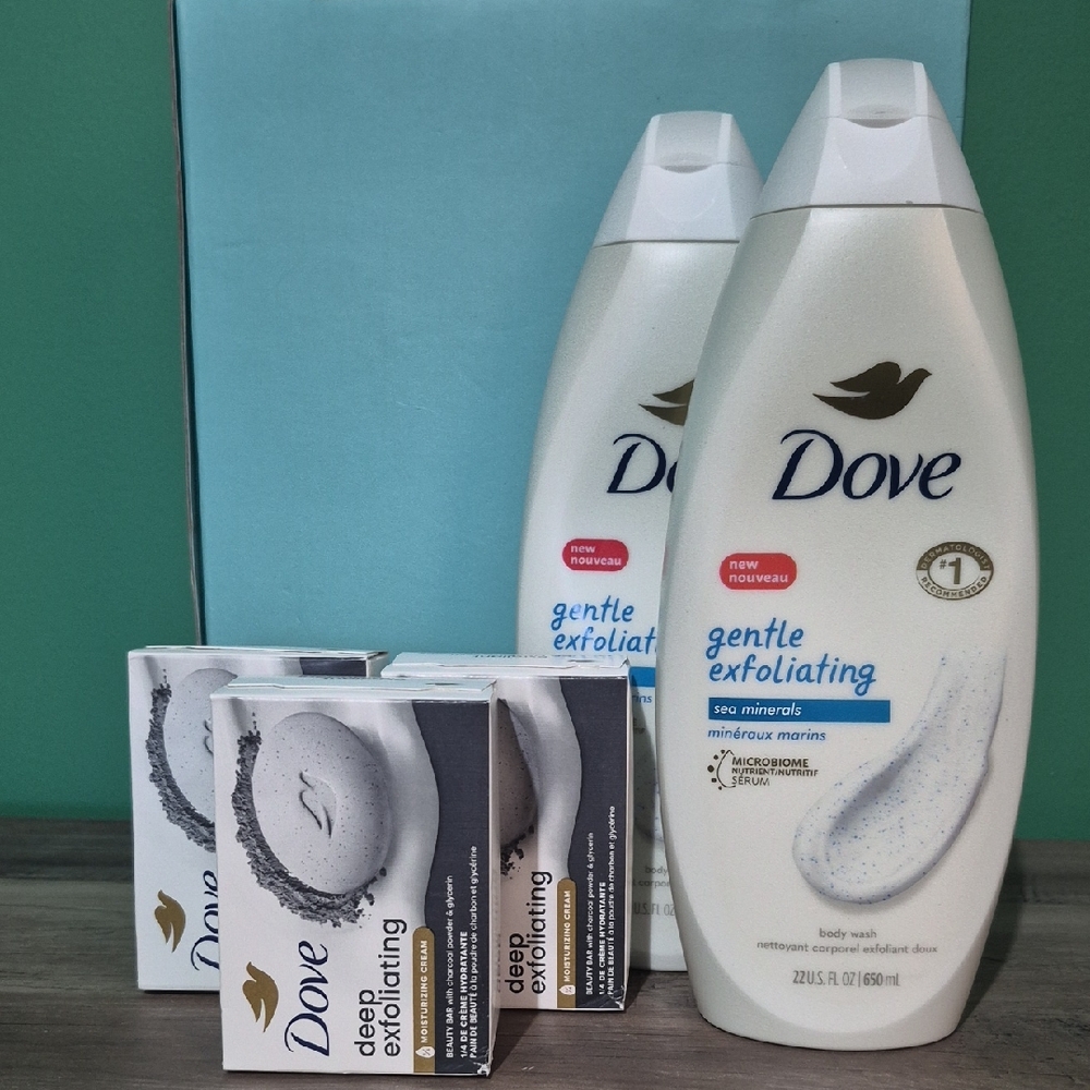 Dove Gentle Exfoliating Body Wash and Soap Set